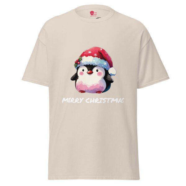 holiday penguin tee - unisex-classic-tee-natural - festive christmas tee